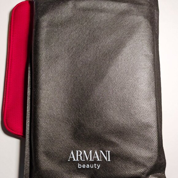 🎄 Giorgio Armani Beauty Red Cosmetic Pouch Bag – NEW in Duster 🎁 - Picture 5 of 7